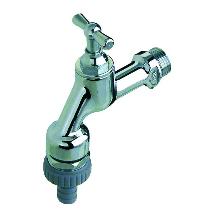 Seppelfricke Sepp Armaturenkombination 0006003 DN 20, Messing verchromt, Rohrbelüfter, Rückflussverhinderer, Schlauchverschraubung, Knebel