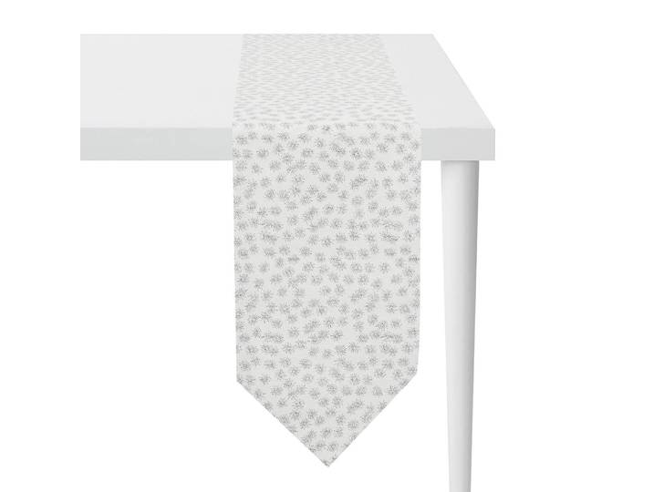Chemin de table 1501 24 x 175cm Blanc/Blanc/Argenté