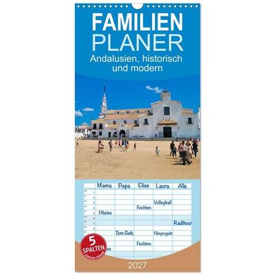 Familienplaner 2027 - Andalusien, historisch und modern mit 5 Spalten (Wandkalender, 21 x 45 cm) CALVENDO