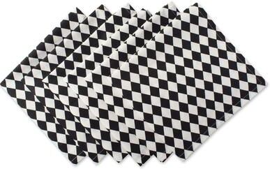 DII Design Imports Black/Cream Harelquin Print Napkin Set (Set of 6)