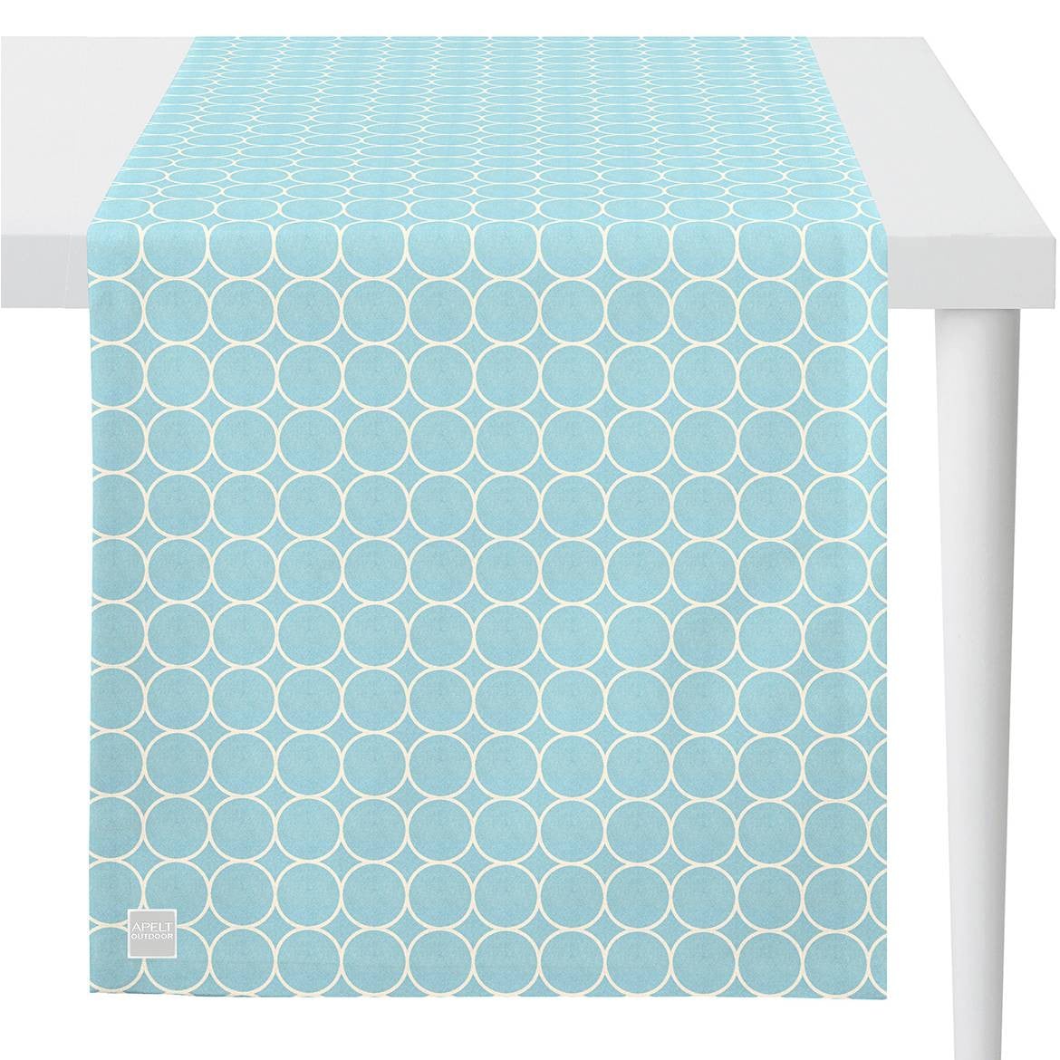home24 Tafelloper 3973 met grafisch patroon, wit/blauw/lichtblauw, Breedte: 46 cm, Lengte: 135 cm