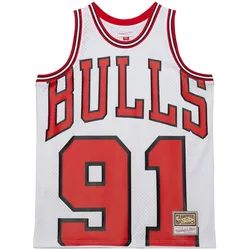 Mitchell & Ness, Herren, Sportshirt, Swingman Mesh Jersey Chicago Bulls 1997 Dennis Rodman - S (S), Weiss, S