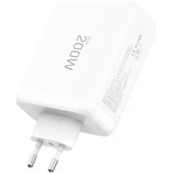 Tech-Protect NC200W-GAN 4-PORT NETZTEIL PD 200W / QC3.0 WEISS (200 W, 4 Ports), USB Ladegerät, Weiss