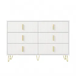 SIDEBOARD weiß gold 120cm 6 schubladen modern