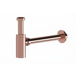 SAT Aurum Waschtisch-Siphon 5/4 DN32 5,4 cm, glänzend roségold, Kunststoff SATAUSRG