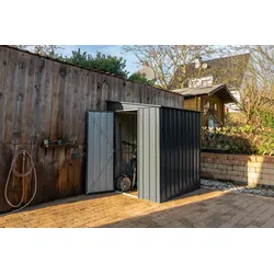 Globel Industries Metall Anlehn-Gerätehaus, Fahrradgarage "Lean-To 56",anthrazit,2,79 m2