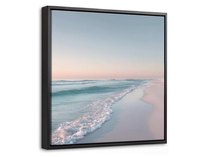 LEINWAND Bilder mit Rahmen - Küstenlinie - Pastell - Wasser - 20x20