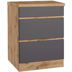 Kochfeldumbauschrank Turin ca. 60x86 cm Grau/Eiche