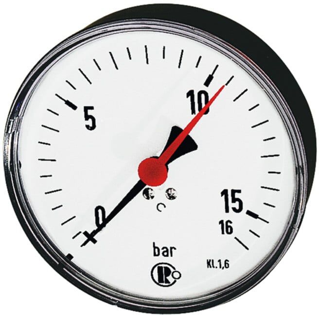 Riegler Standardmano., plastique, G 1/4 arrière centré, 0 - 1,0 bar, Ø 80 (231)