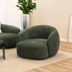 HOME DELUXE Sessel CASARA Webstoff Dunkelgrün - 99 x 104 x 72 cm