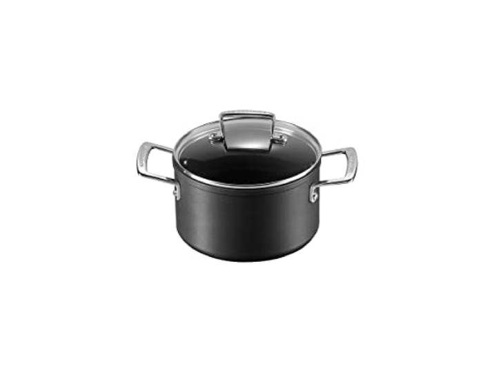 Le Creuset Aluminium-Antihaft Fleischtopf mit Glasdeckel, Ø 18 cm, Für alle Herdarten inkl. Induktion geeignet, 51102180010502