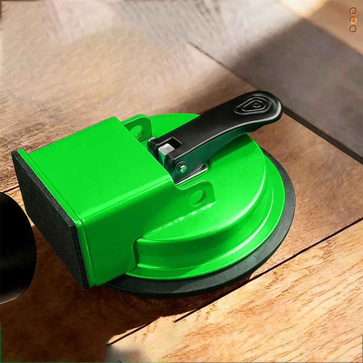 INF Bodenfugen-Spanner Saugnapf – Ein-Knopf ABS Saugnapf, 50kg Saugleistung, 120mm Pad, Markierungsfreie Reparatur für Holz- Grün