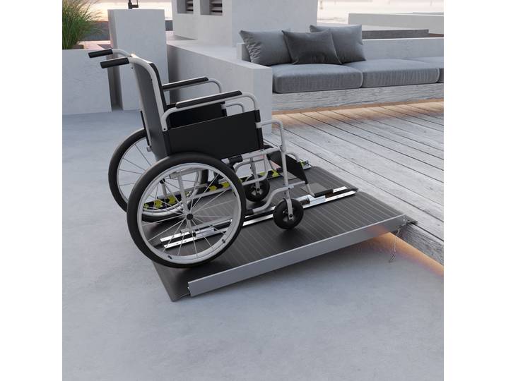 HOMCOM Rampe Fauteuil Roulant Pliable Aluminium 91x73,6cm Noir