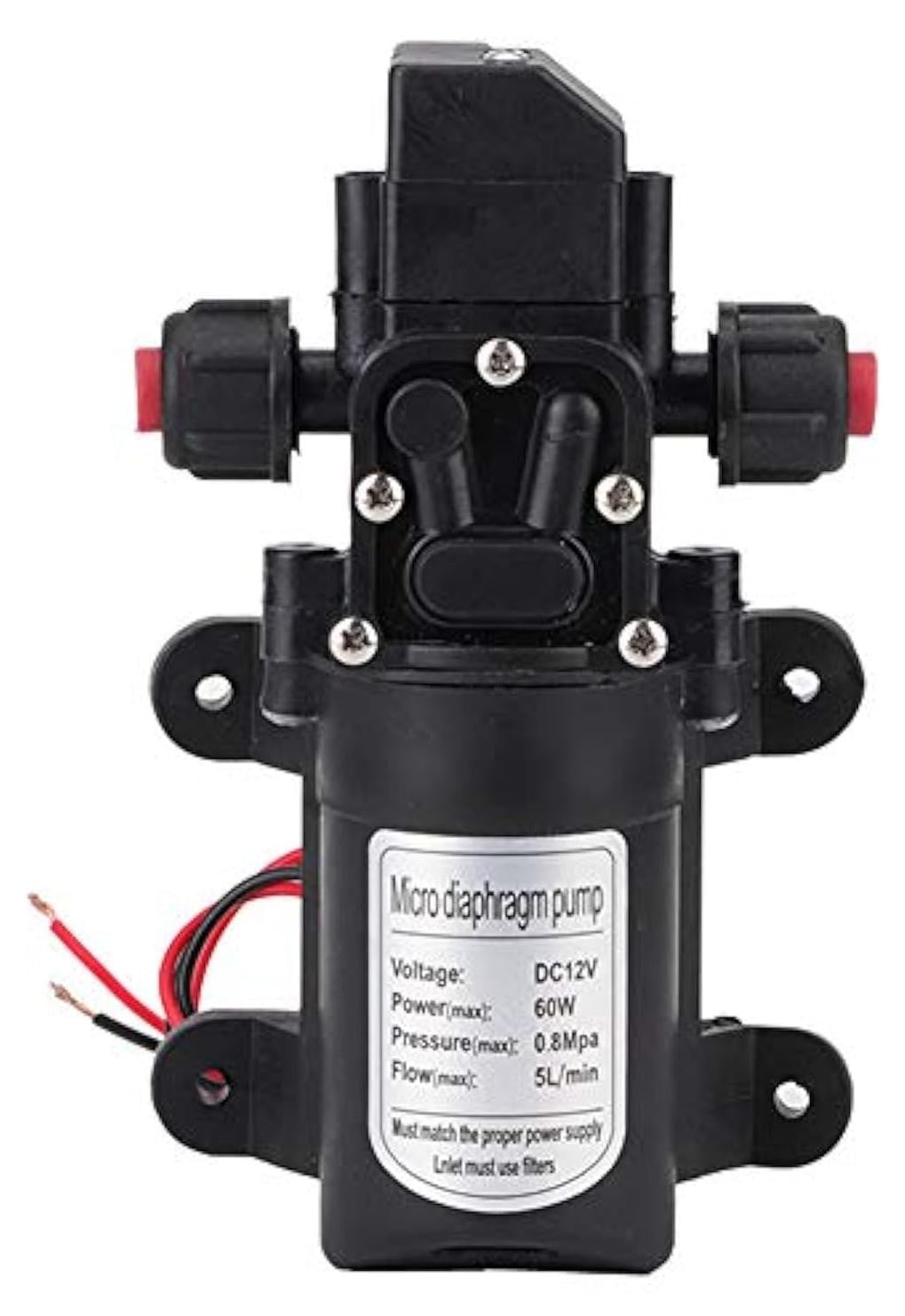 Dripio Hoogdruk waterpomp, 12V, 60W, 5 liter per minuut, 116 psi, automatisch