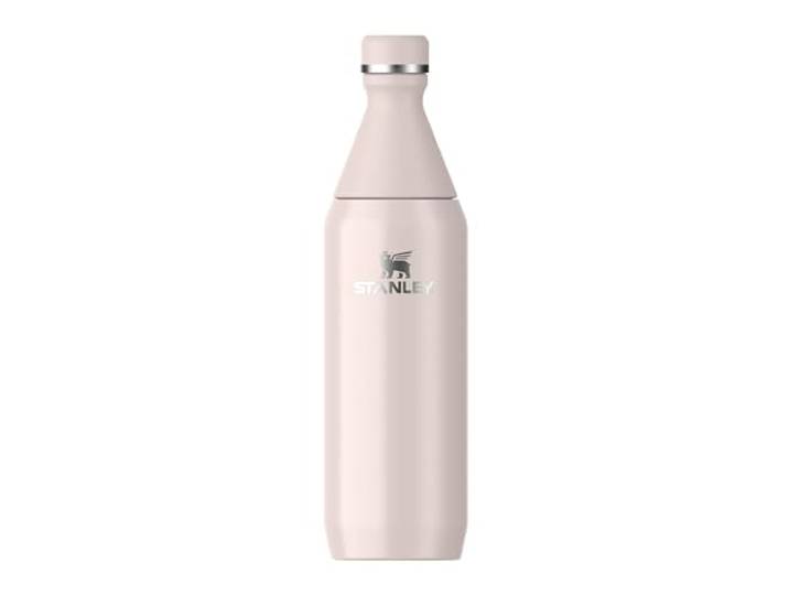 STANLEY 1913 All Day Slim Trinkflasche Edelstahl 0.6L - Thermosflasche Kühlt 6 Stunden - 11 Stunden Eisgekühlt - BPA-Frei - Auslaufsichere Wasserflasche - Spülmaschinenfest - Rose Quartz