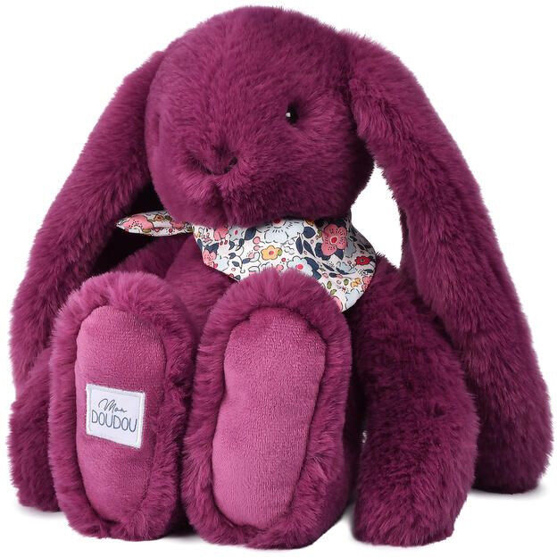 Peluche lapin prune 25cm Lapin Fleurette - Doudou et compagnie