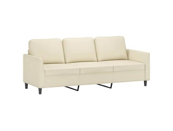 Todiikf 3-Sitzer Sofa Kunstleder 200x77x80 cm Polstersofa Creme Bequeme Sitzgelegenheit für Wohnzimmer oder Büro: Pflegeleichtes Polstermöbel mit Schaumstoffpolsterung und Metallrahmen.
