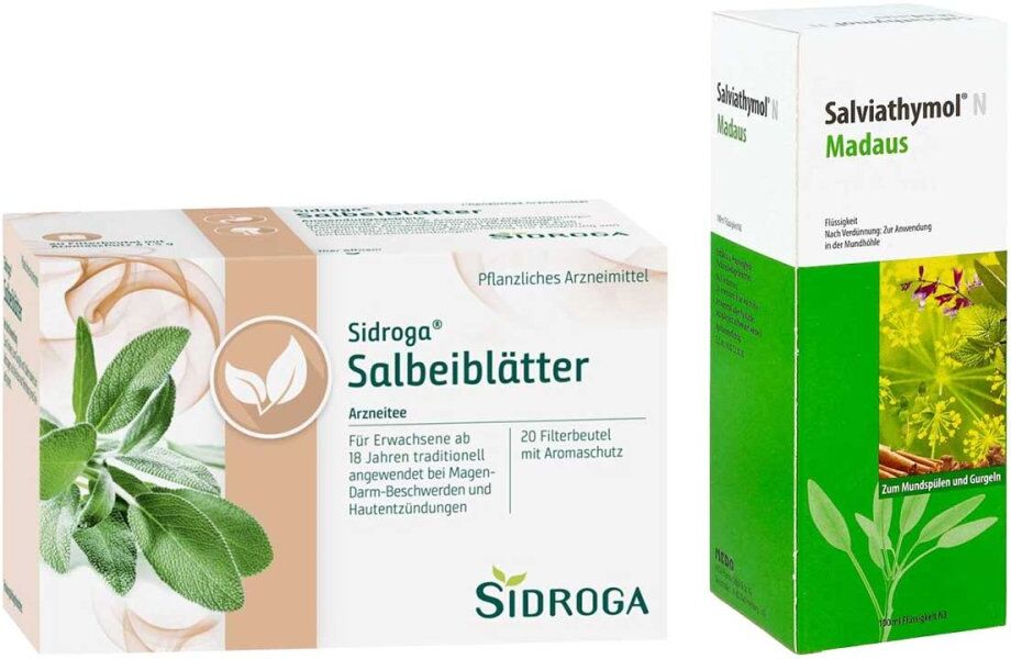 Sidroga Salbeiblätter Tee + Salviathymol N Madaus 1Set