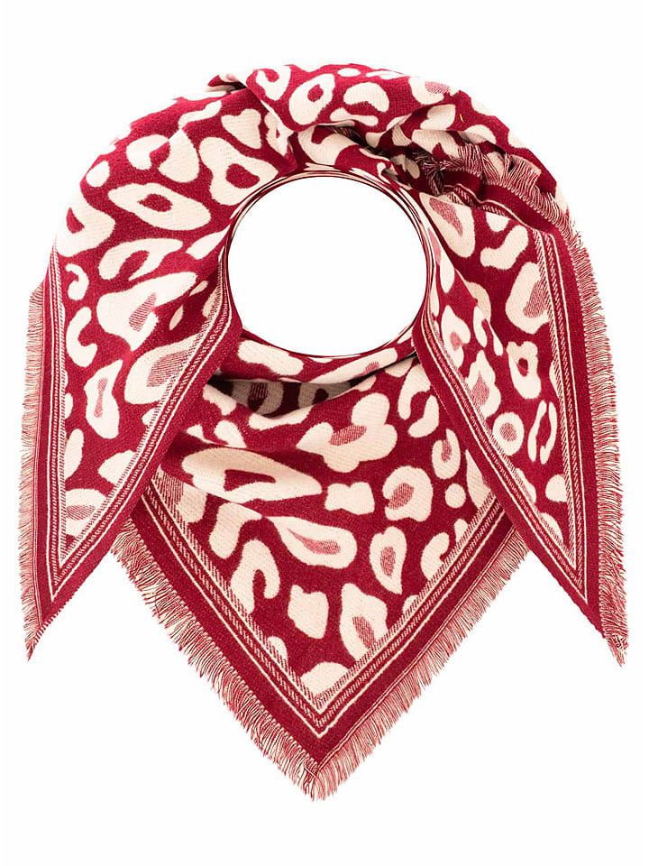 Zwillingsherz Dreieckstuch "Leo Fransen Kante" in Bordeaux - (L)170 x (B)95 cm - onesize