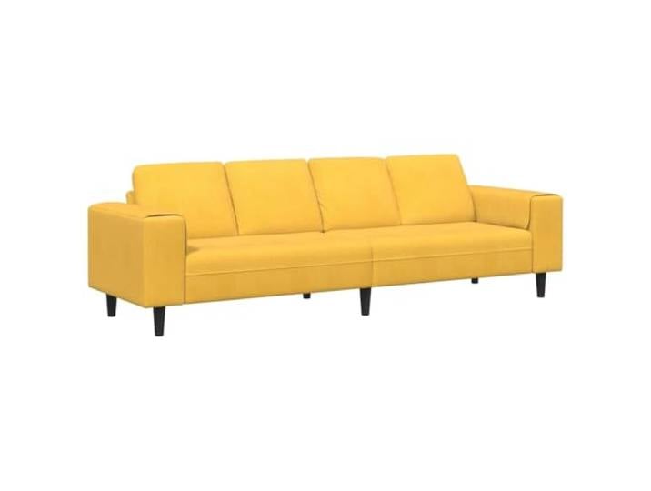 IBUQDDV Sofa Helles Gelb 250 x 77 x 76 cm Cordstoff Modernes Design,klare Linien,fluffiger Cord-Stoff,quadratische Armlehnen,Federkissen,schwarze Füße,Innenbereich