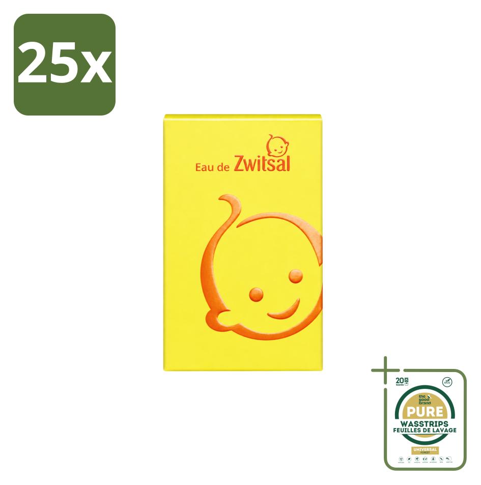 25 x Zwitsal Eau de Toilette - Vertraute Duft - 95 ml - Vorratspackung - 25 Stücke