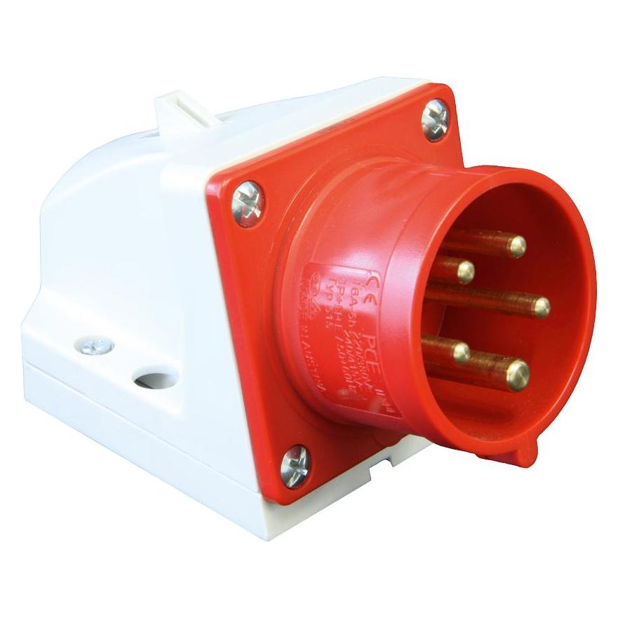 PCE CEE Wandgerätestecker 400V 16A IP44 515-6 (CEE 16/5) (515-6)