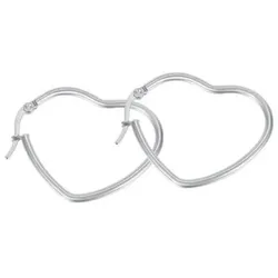 Paar Creolen FIRETTI "Schmuck Geschenk Herz", silber (edelstahlfarben), Ohrringe, Damen, 32mm, Edelstahl