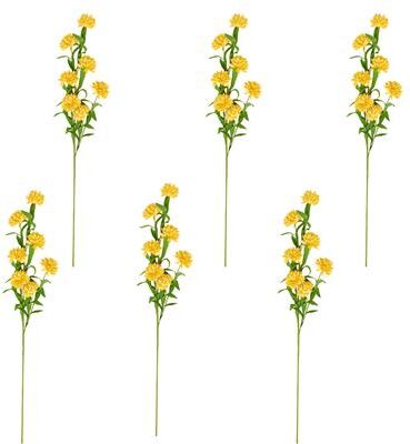 Worth Imports "32"" Artificial Marigold Spray, Yellow, Set of 6 - 32"
