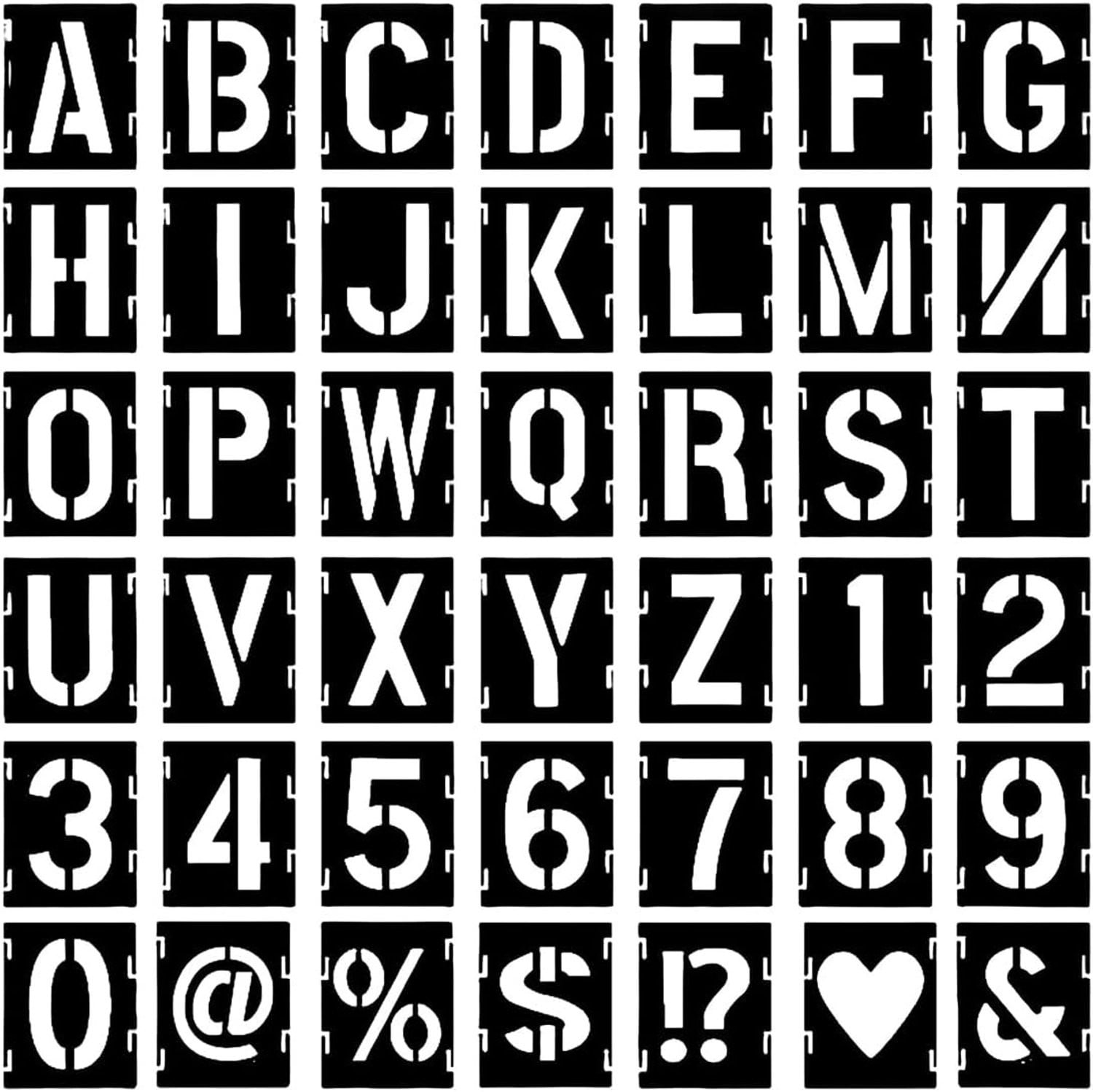 Set van 42 herbruikbare letter en cijfer sjablonen voor houten borden en DIY creaties