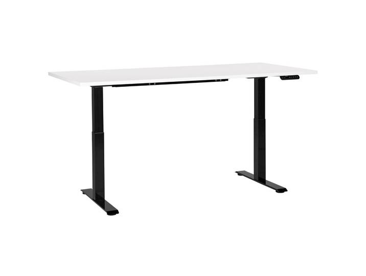 SCHREIBTISCH weißschwarz 180/80 cm elektrisch höhenverstellbar Destin III