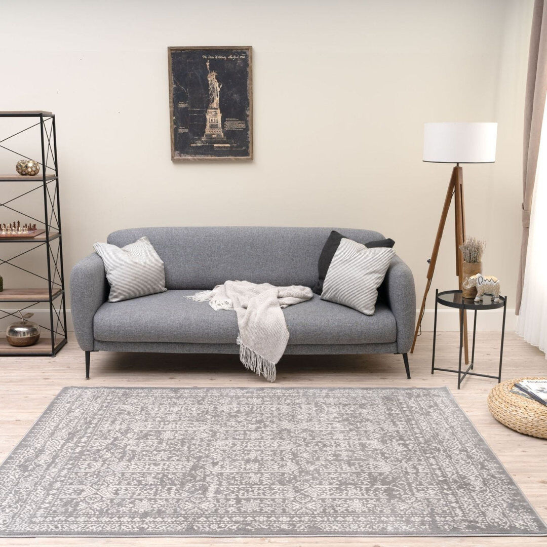 THE RUGS Montana Rug Vintage Design in Grey Grey Rectangle 240 x 340 cm