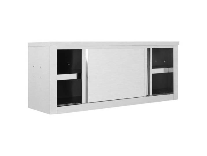 Armoire de cuisine inox KIMISS - 120x40x50 cm - 2 portes coulissantes