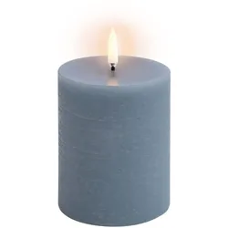 Uyuni LED Stumpenkerze 7,8x10cm rustic hazy blue
