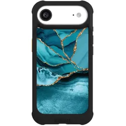 Nivocase Hülle für Apple iPhone Air Stossfeste Handyhülle NIVOmax Case Schwarz Edelstein Glitzer Look Marmor (Apple iPhone Air), Smartphone Hülle, Schwarz