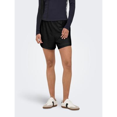Shorts ONLY "ONLSMILLA LOOSE SHORTS JRS", Damen, Gr. S (36), N-Gr, schwarz, Obermaterial: 95% Polyester, 5% Elasthan, unifarben, loose fit kurz, Hosen Shorts, Materialmix, loose fit
