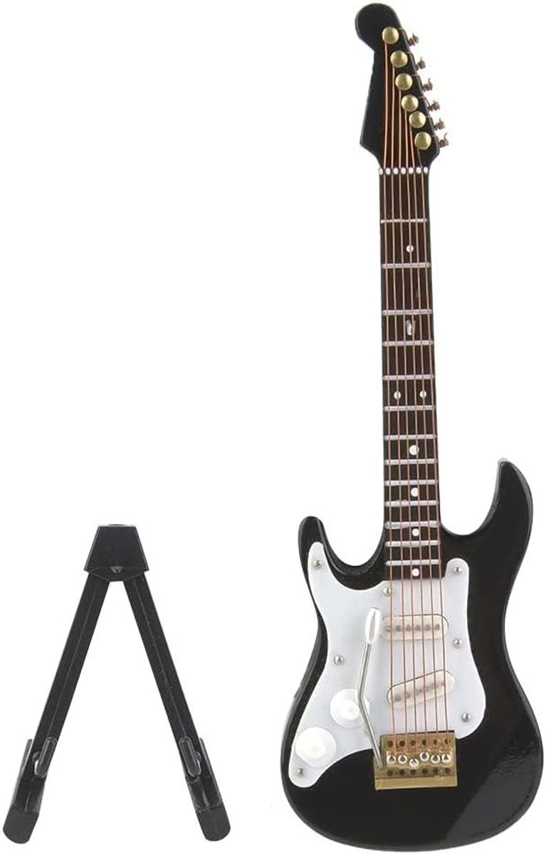 Miniatuur Houten Elektrische Gitaar Decoratief Model voor Poppenhuis en Muziekliefhebbers
