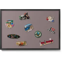 MAGNETTAFEL 60x40 cm Schwarzer Rahmen Hellbraun