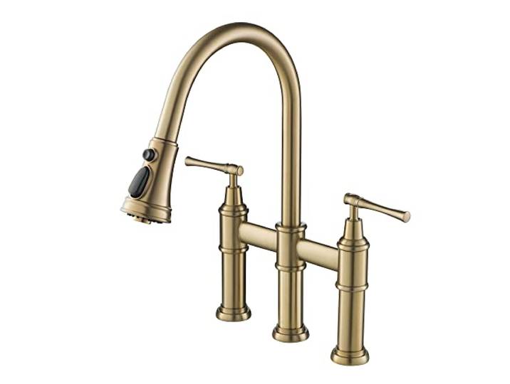 KRAUS Allyn KPF-3121BG Küchenarmatur mit ausziehbarem Sprühkopf in gebürstetem Gold