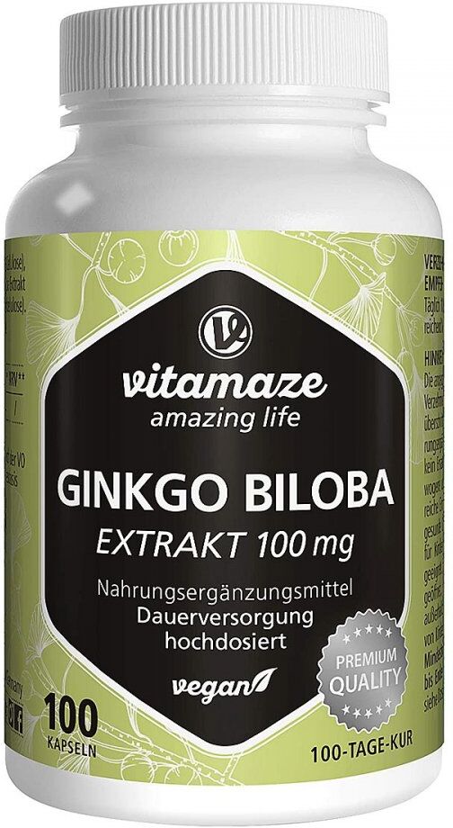 Vitamaze Ginkgo Biloba 100 mg hochdosiert vegan Kapseln