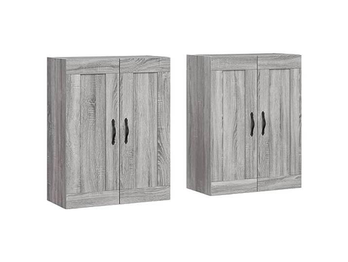 Makastle Wandschränke 2 STK. 69,5 x 34 x 90 cm Grau Sonoma aus Holzwerkstoff zur Wandmontage