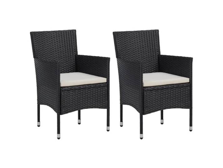 BEAU Chaises d'extérieures - Chaises de jardin lot de 2 Résine tressée Noir 52x57x84 cm mode768649