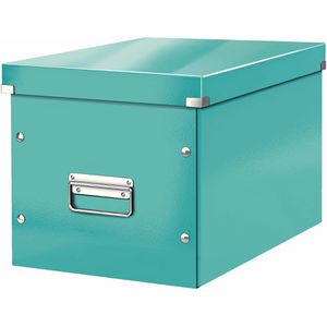 Leitz Aufbewahrungsbox 6108-00-51 Click&Store Cube, 35,7Liter, Pappe, eisblau, A4, 32 x 36 x 31cm