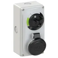 PCE 6114-7k CEE-Steckdose abschaltbar kompakt 16A 4p 7h IP44/IP54 Knock Out 61147k