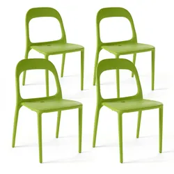 Oviala Business 4er-Set grüne Kunststoffstühle