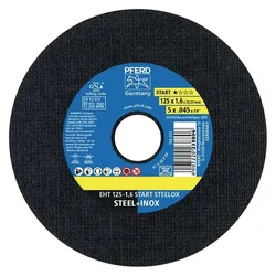 Pferd, Sägeblatt, Trennscheibe STEELOX BOX D125x1,6mm gerade INOX Bohrung 22,23 mm