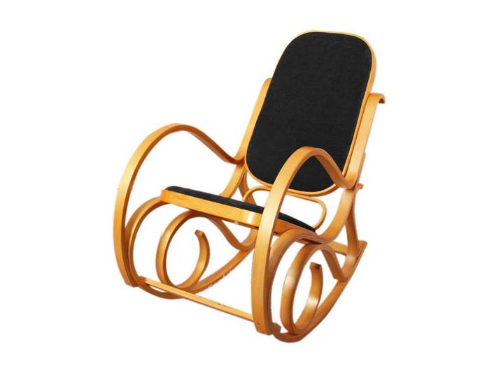MCW Schaukelstuhl Gallarate, Retro-Design, Stabiles Gestell, Weiche Polsterung, Schaukelfunktion