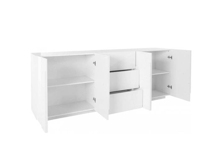 Buffet effet bois blanc brillant 224x44 cm