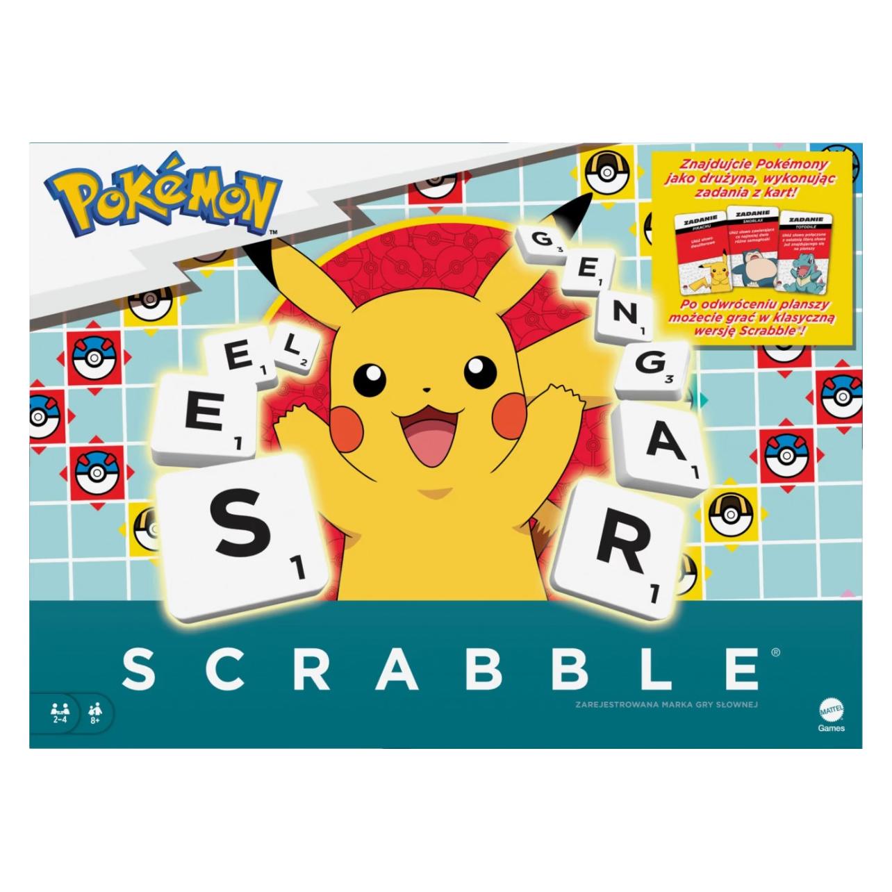 Mattel SCRABBLE Pokemon wersja polska HXT29 /6 (Polnisch, 2 - 4 Spieler) (558042)
