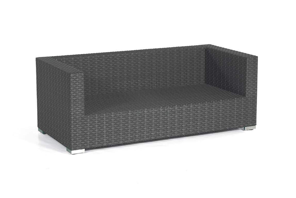 MUESING Lounge-Sofa Residence 2-Sitzer, PE-Kunst stoffgeflecht graphit-schwarz Aluminium- 16906035