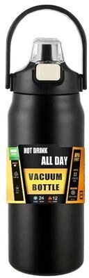 Uplifted Finds Outdoor Portable Stainless Steel Thermal Vacuum Flask black 1500 Ml